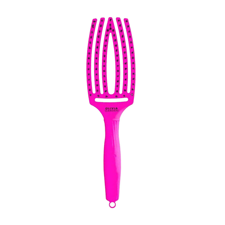 Щітка для волосся Olivia Garden Fingerbrush Boar &amp; Nylon Thinkpink 2023, Neon Purple, 1 шт